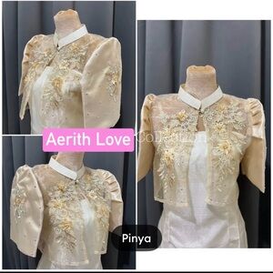 Filipiniana Bolero Lady Barong Traditional National Costume  embroidery